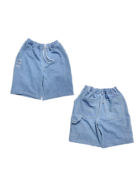 3 VX OUTLINE - BAGGY OG CARPENTER SHORTS - LIGHT BLUE