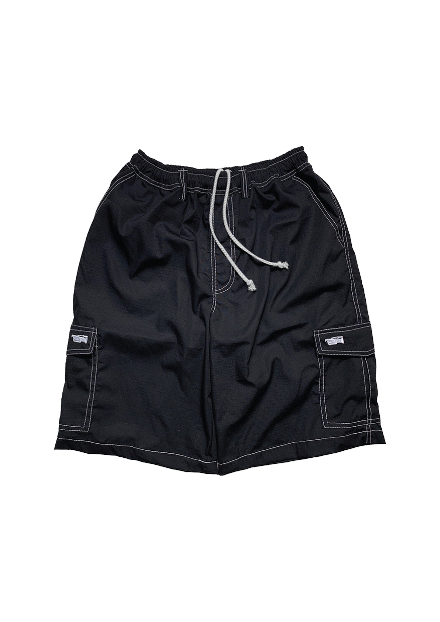 VX - BAGGY OG RIPSTOP CARGO SHORTS - BLACK / WHITE