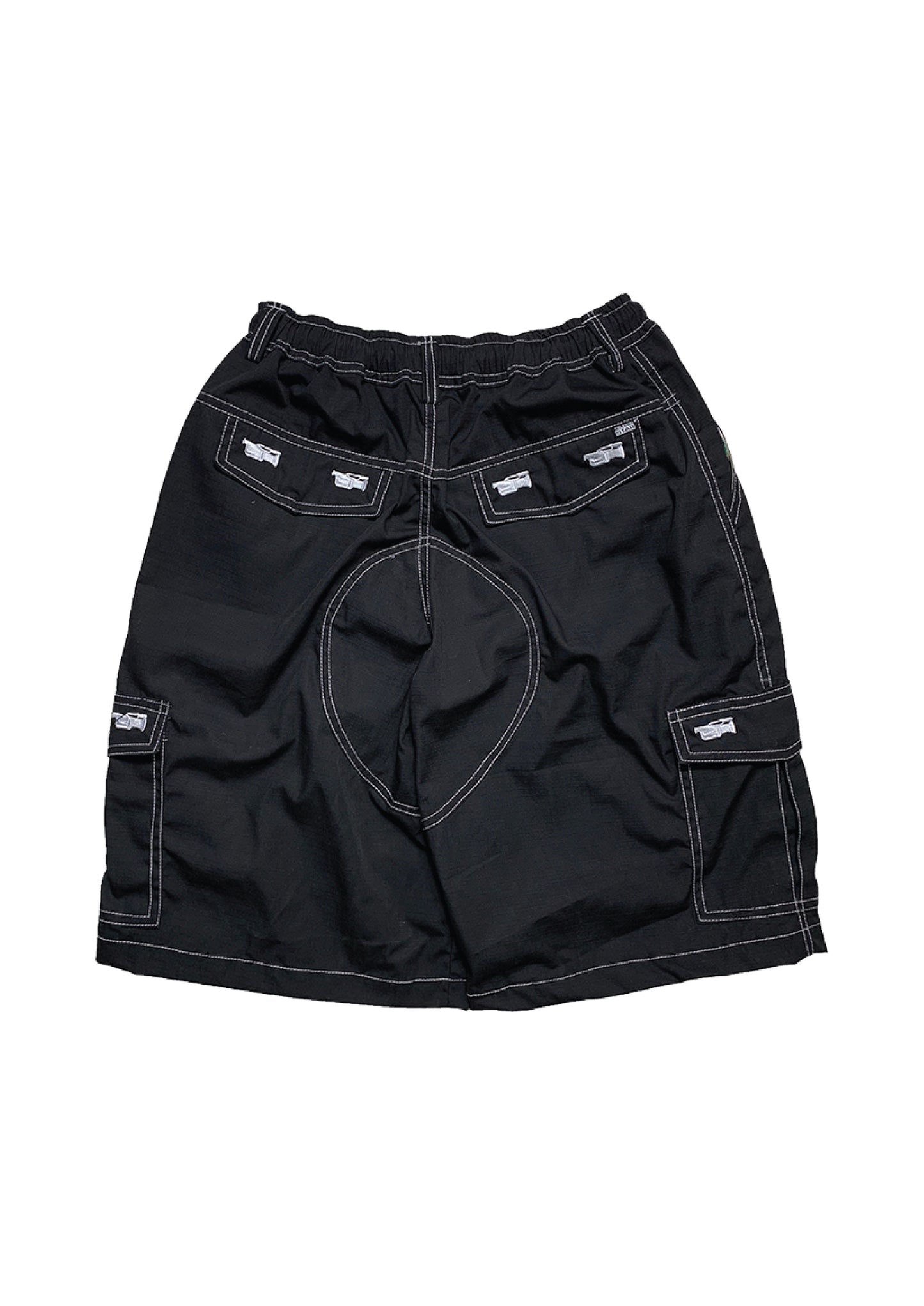 VX - BAGGY OG RIPSTOP CARGO SHORTS - BLACK / WHITE