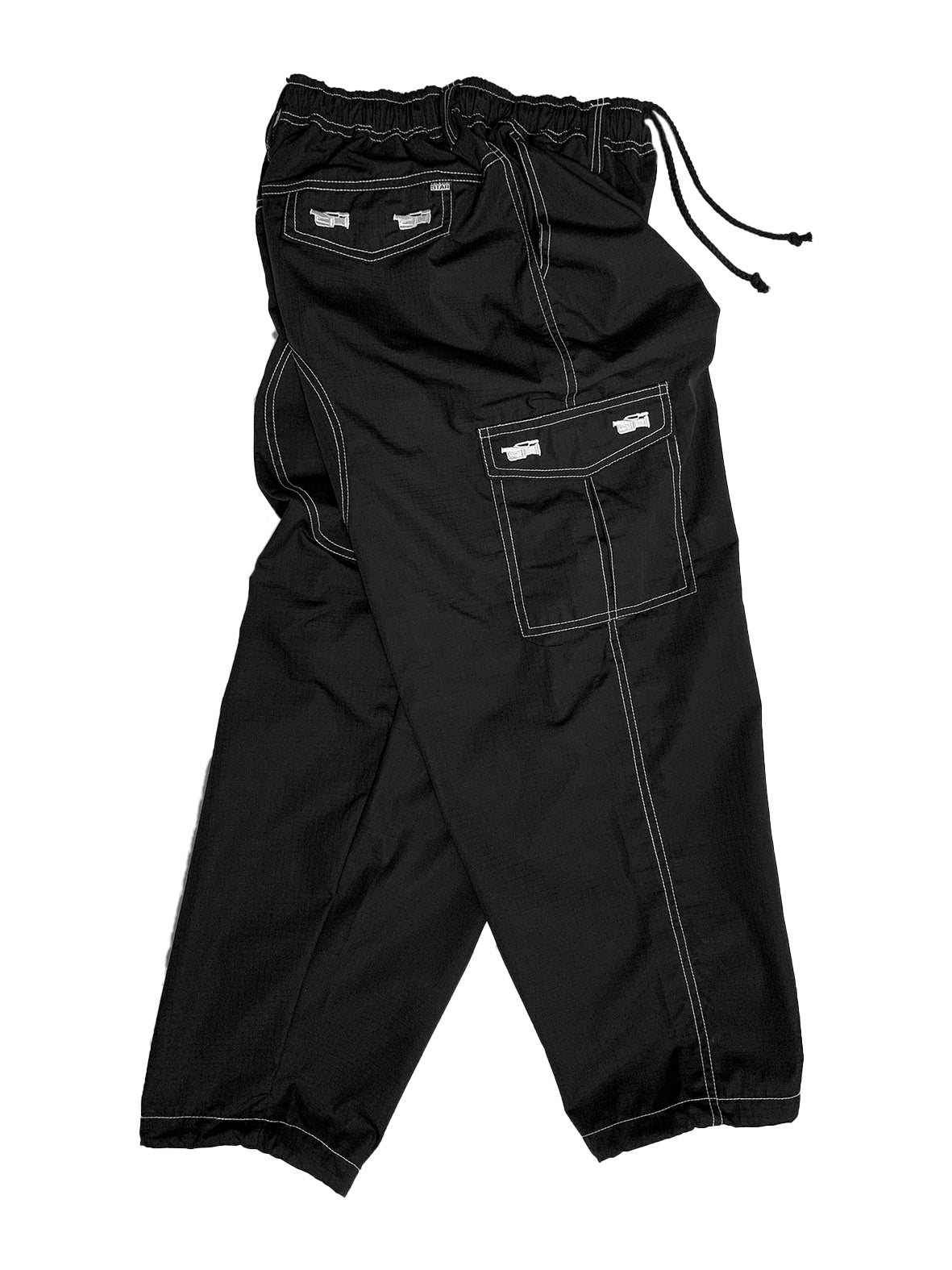 VX1000 - BAGGY OG CARGO PANTS - BLACK RIPSTOP – TELEVISI STAR UK